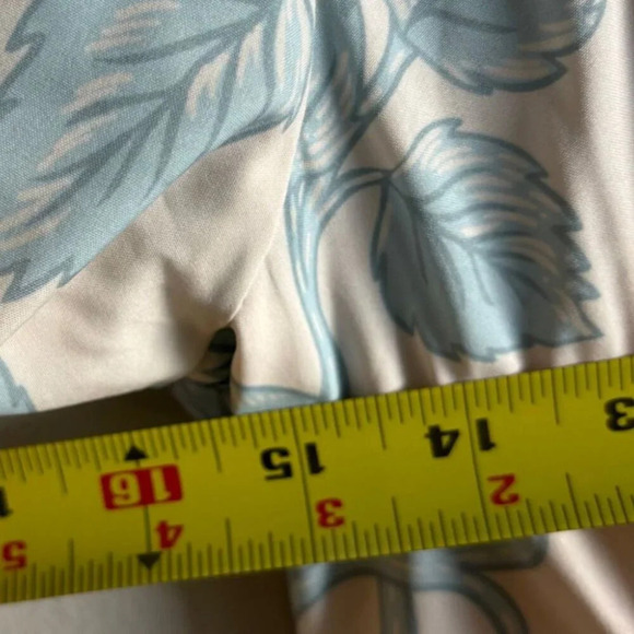 Almada Womens Puff Sleeve Side Cutouts Floral Maxi Dress Blue White Sz Small - Picture 3 of 13